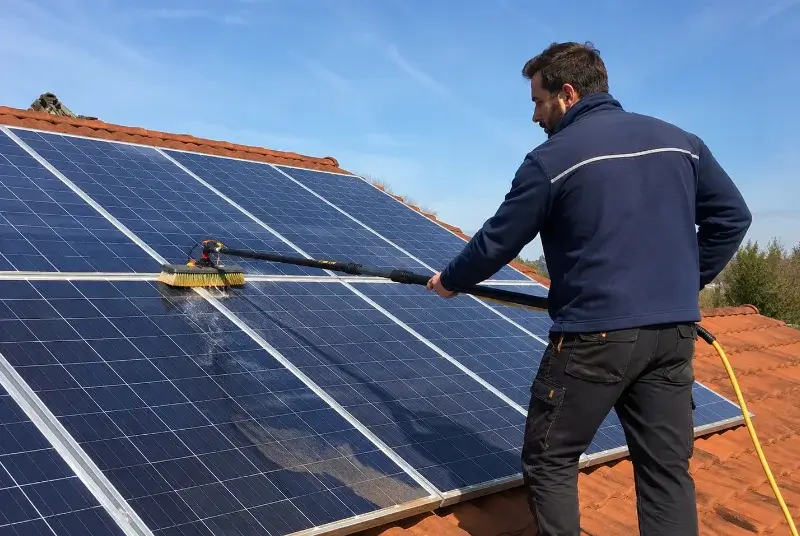 Nettoyage et entretien de panneaux solaires à Geyssans